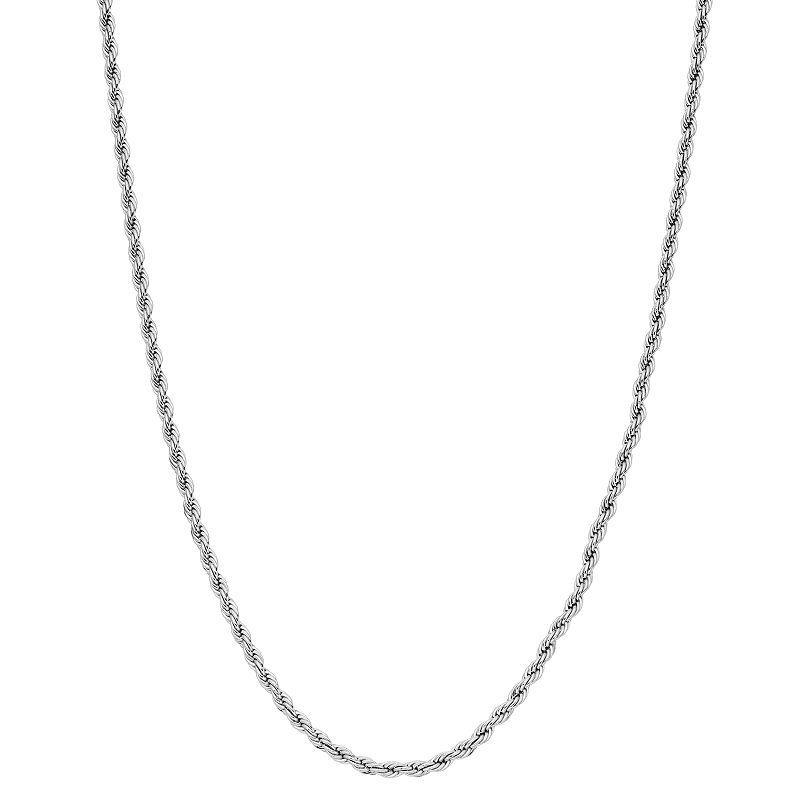 Rope Chain Necklace, Womens, Silver Product Image