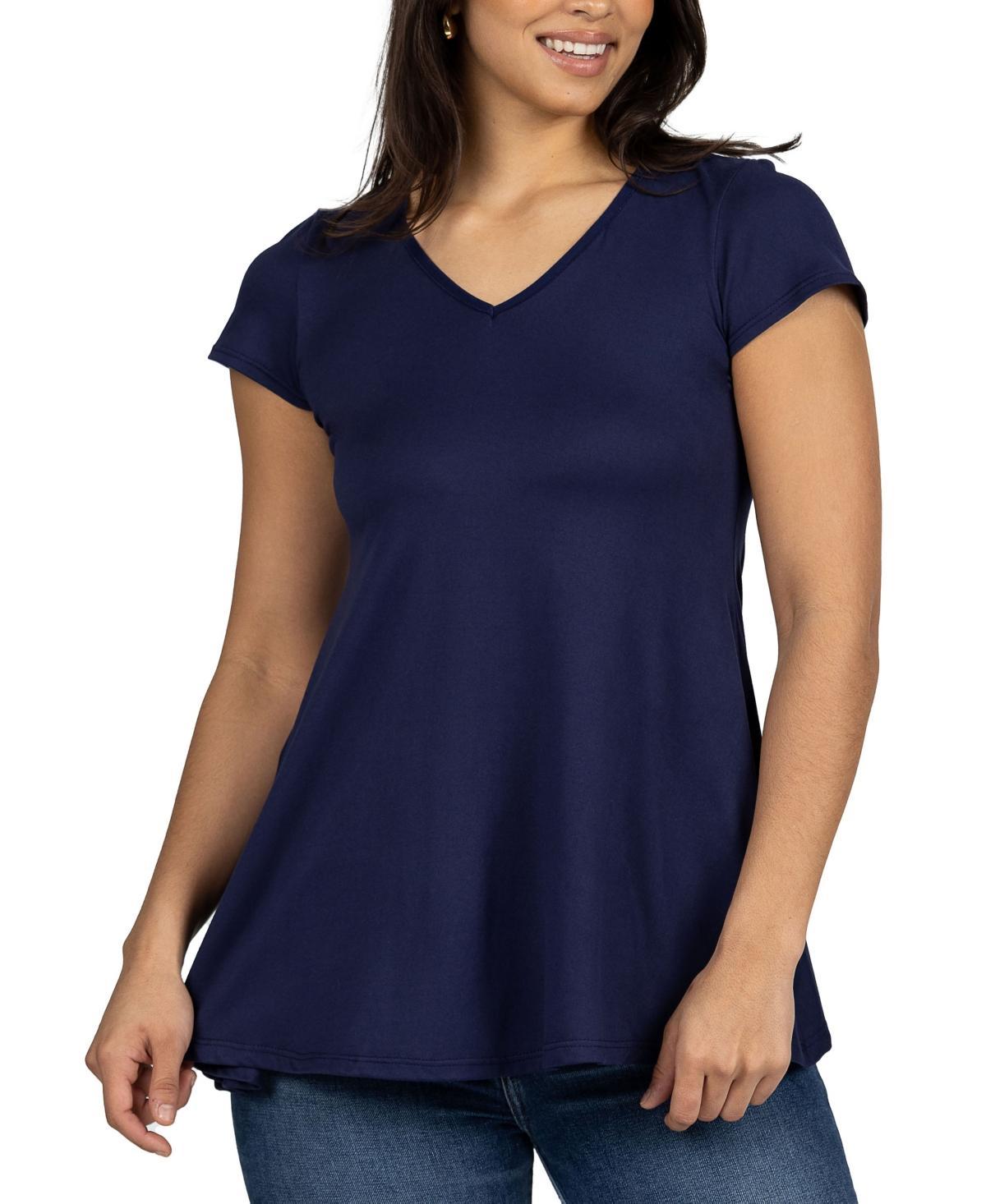 24seven Comfort Apparel Womens Short Sleeve Loose Fit Tunic Top Product Image