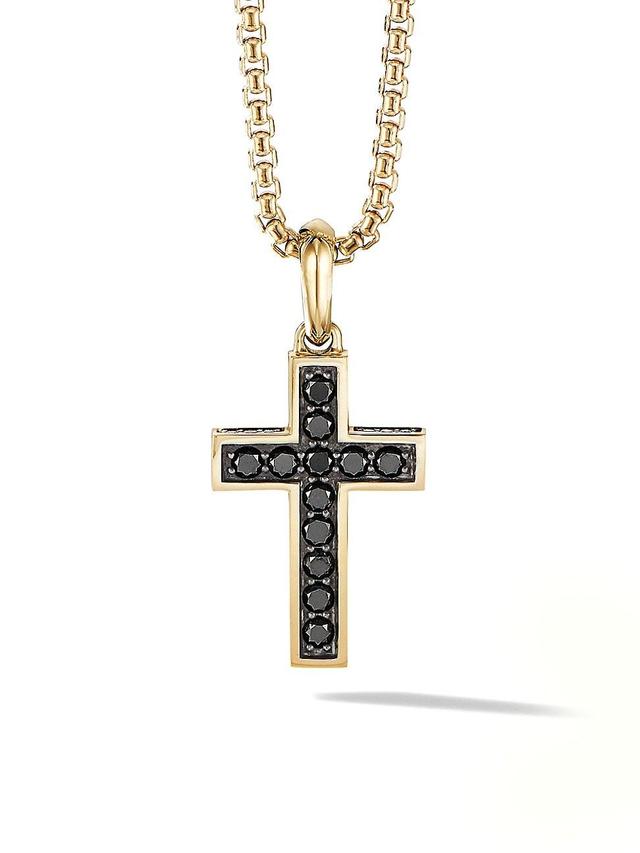 Mens Streamline Cross Pendant in 18K Yellow Gold Product Image