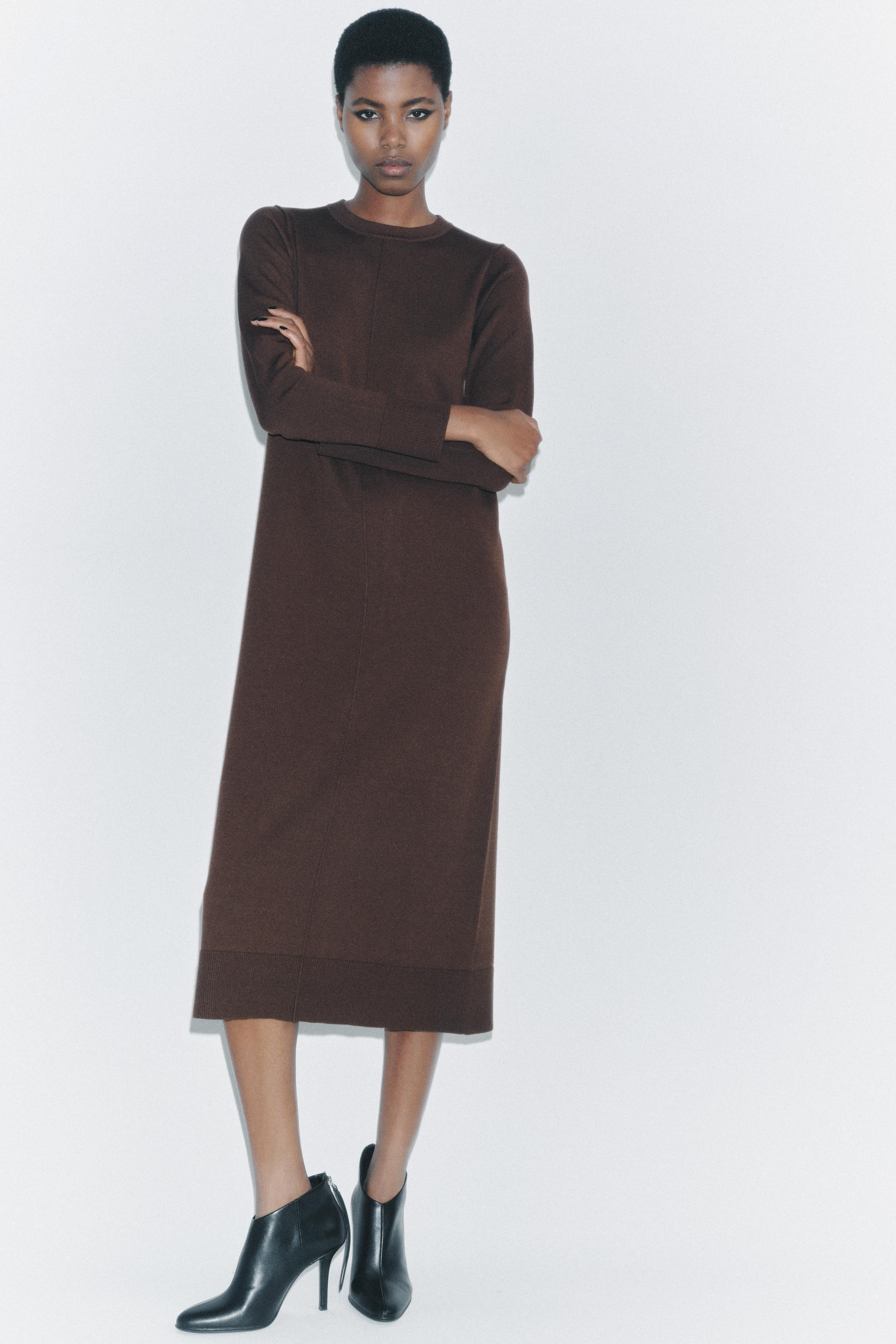 LONG PLAIN KNIT DRESS product image