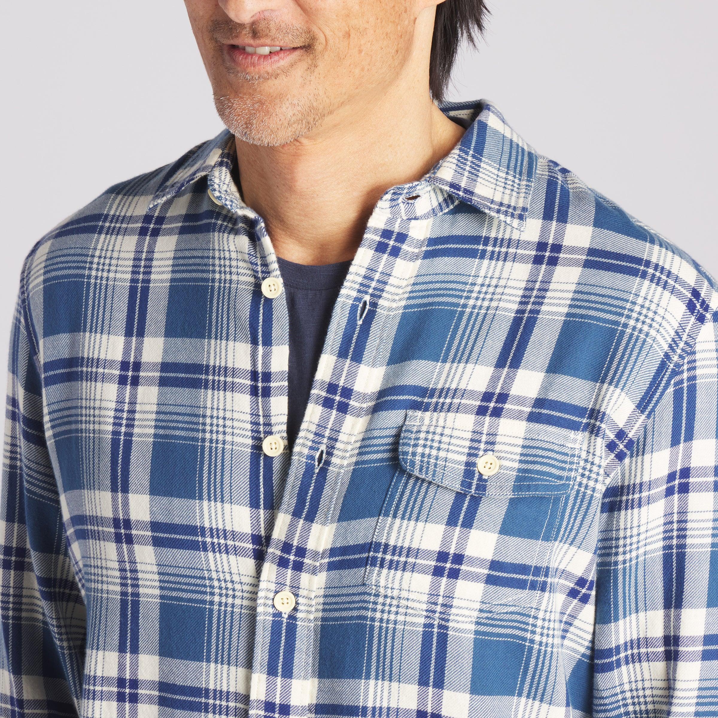 Rugged Twill Shirt - Navy Cream Plaid Product Image