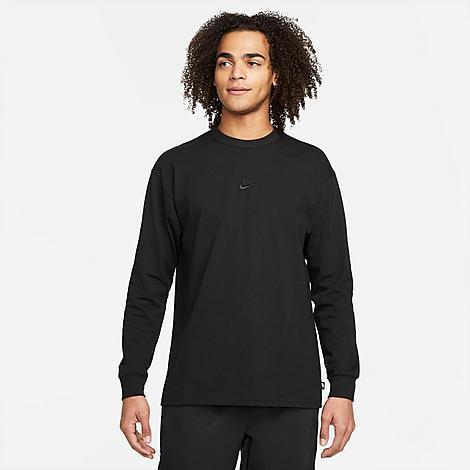 Nike Mens Nike Premium Essentials Long-Sleeve SUST T-Shirt - Mens Black/Black Product Image