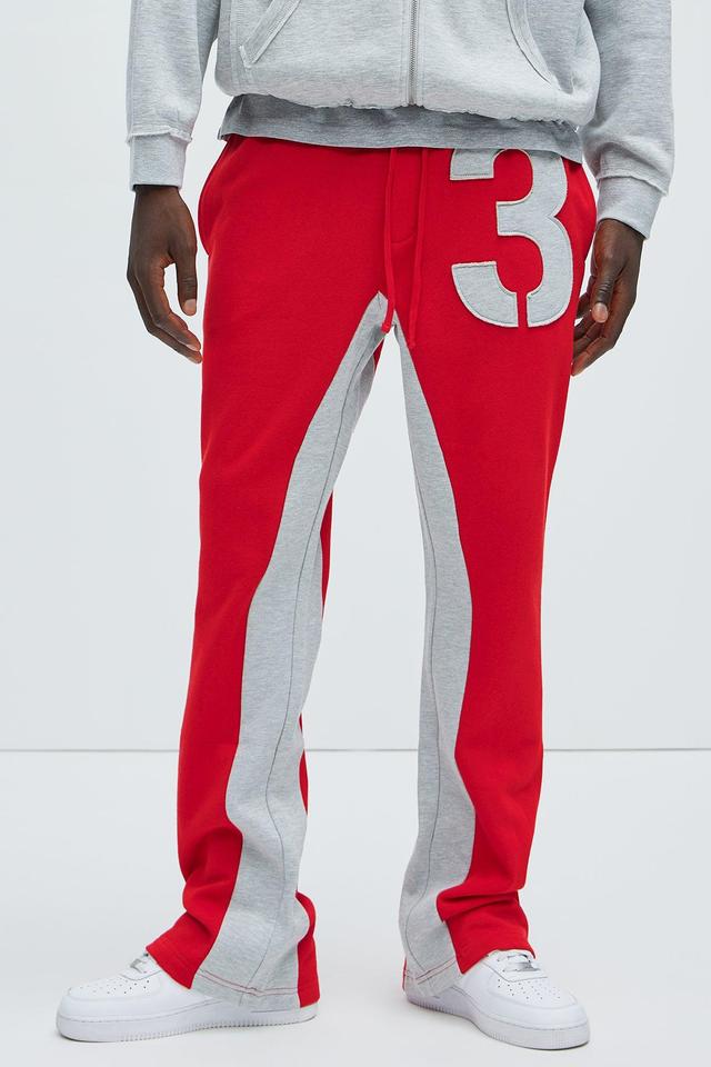 Tyson Number 3 Skinny Flare Sweatpants - Red/combo Product Image