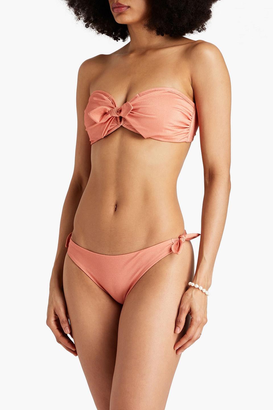 Bandeau-bikini Mit Schleife In Peach Product Image