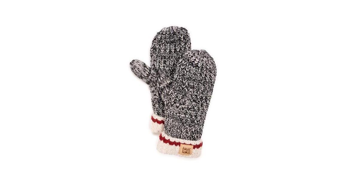 Womens MUK LUKS Marled Chunky Stitch Mittens Product Image