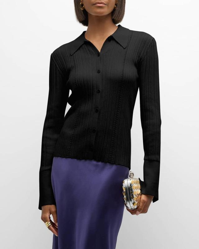 Joan Cashmere Button-Front Sweater Product Image