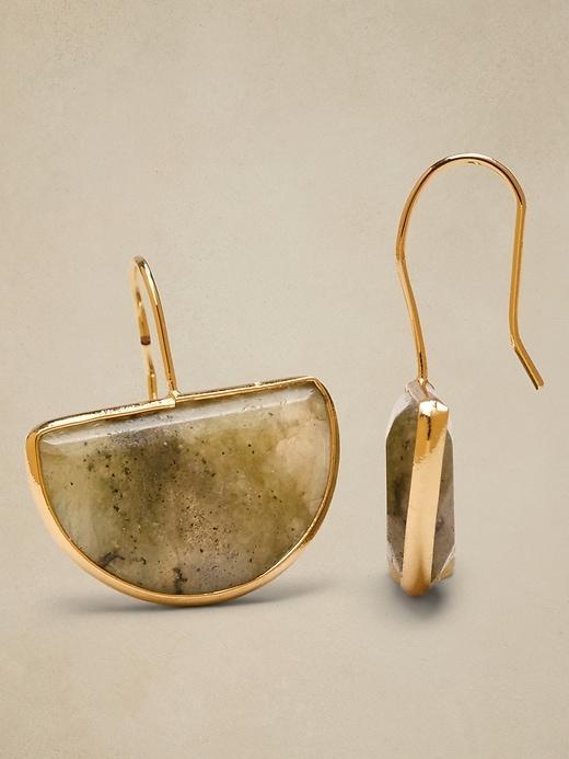 Crescent Stone Drop Earrings Product Image