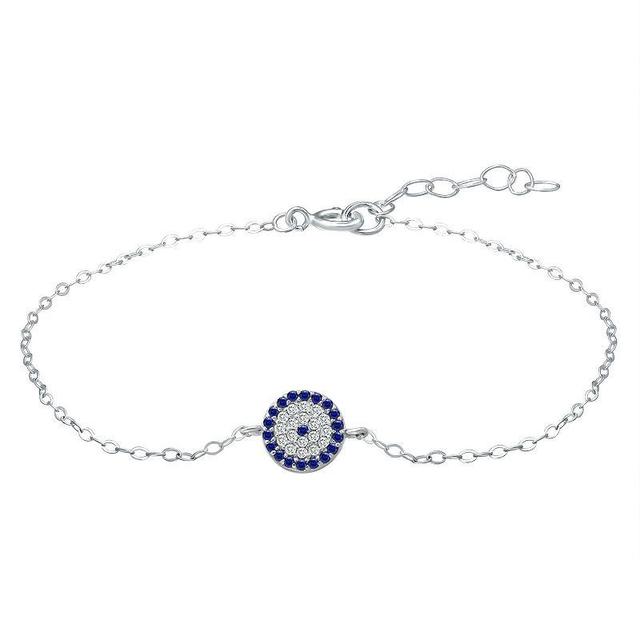 Giani Bernini Cubic Zirconia Evil Eye Ankle Bracelet Created for Macys - STERLING SILVER Product Image