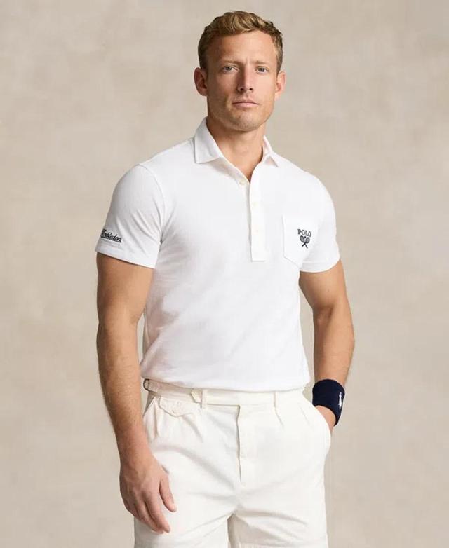 Men's Wimbledon 2024 Cotton Mesh Polo Shirt In White Product Image