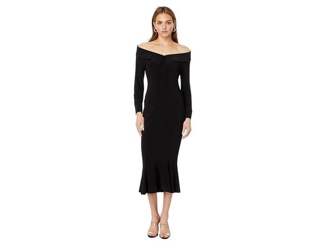 Norma Kamali Off Shoulder NK Shirt Fishtail Dress To Midcalf Women's Dress Product Image