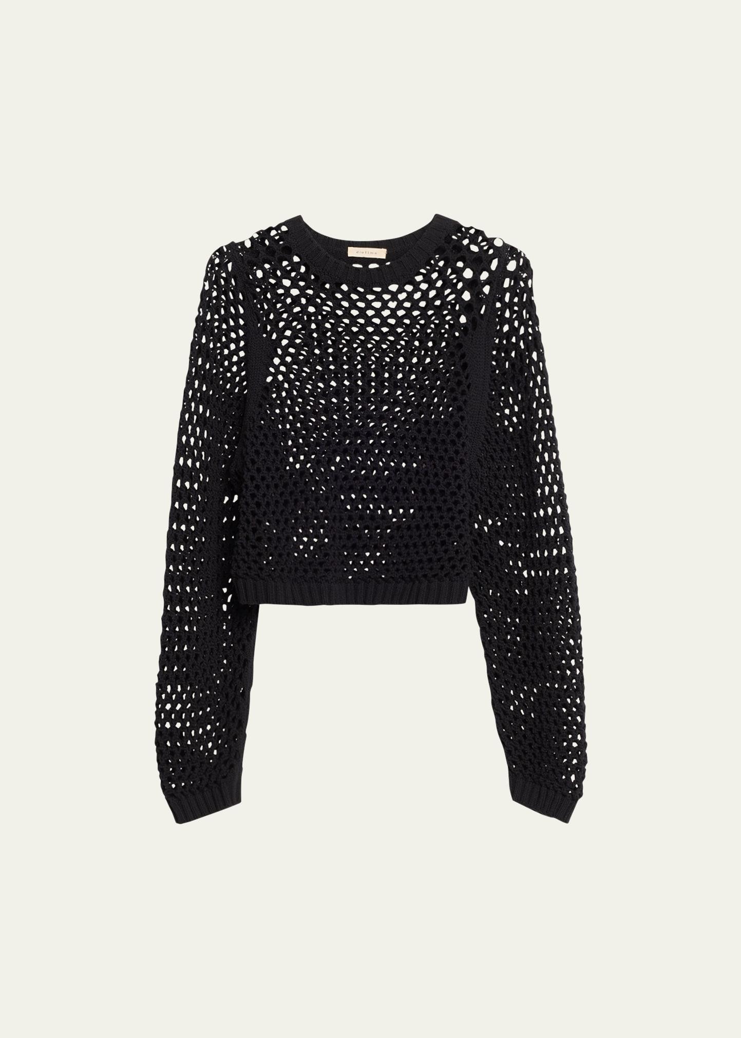 Diotima - Highgate Crocheted Cotton Sweater - BlackModa Operandi product image