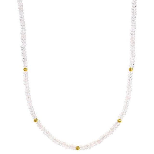 Jewelmak 14k Yellow Gold & Rose Quartz Necklace, Womens 14k Gold Product Image