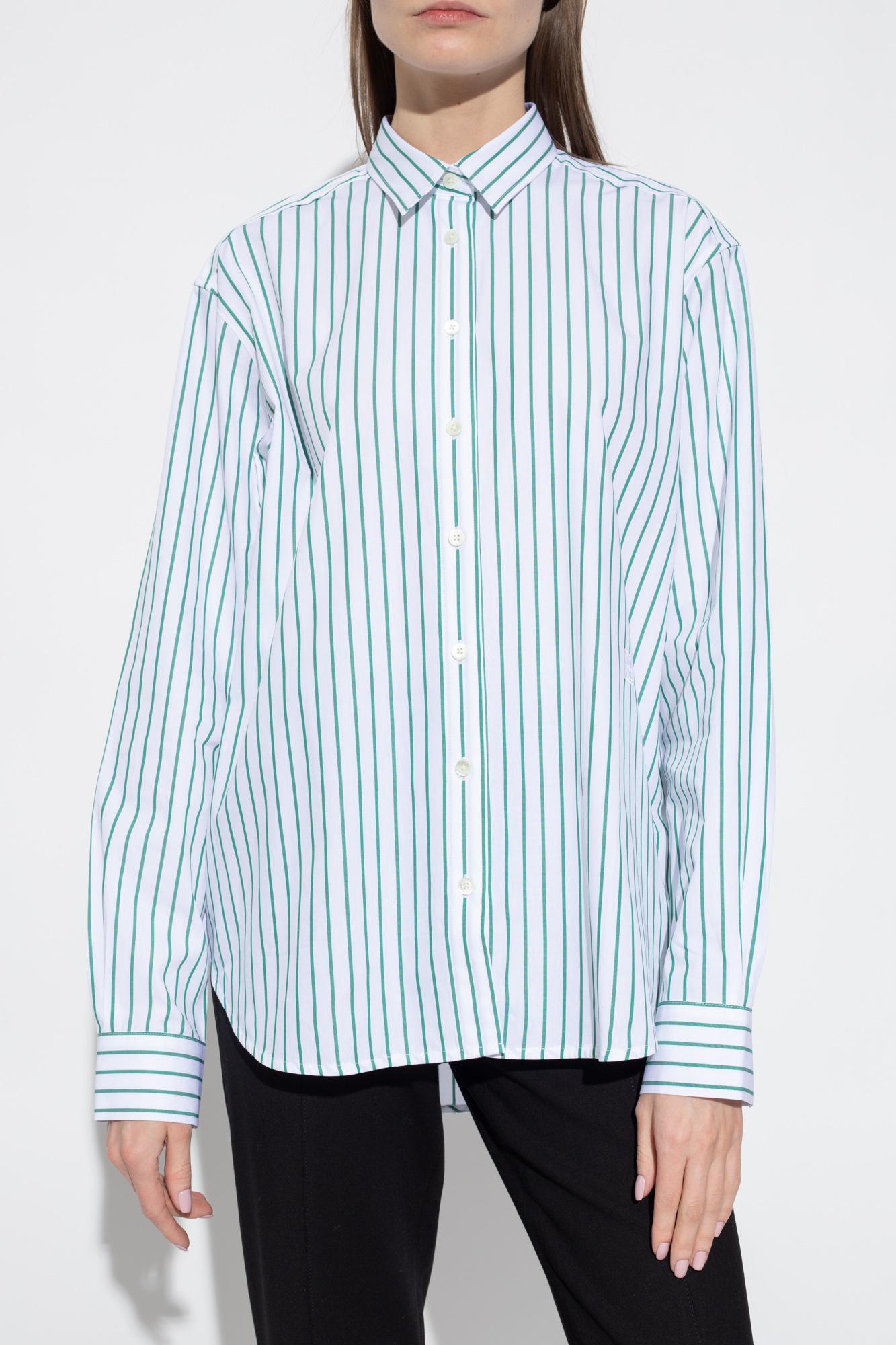 TOTÊME Capri Logo-embroidery Striped Shirt In White Product Image