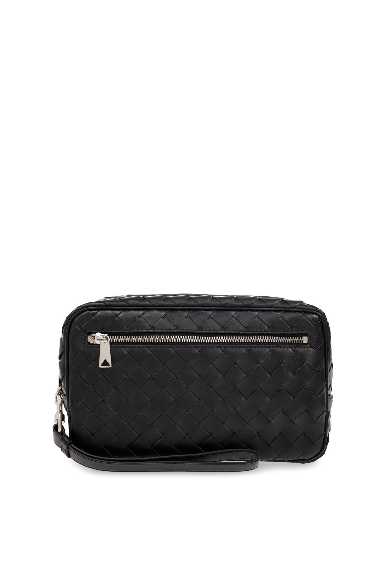 BOTTEGA VENETA Intrecciato Zipped Handbag In Black Product Image