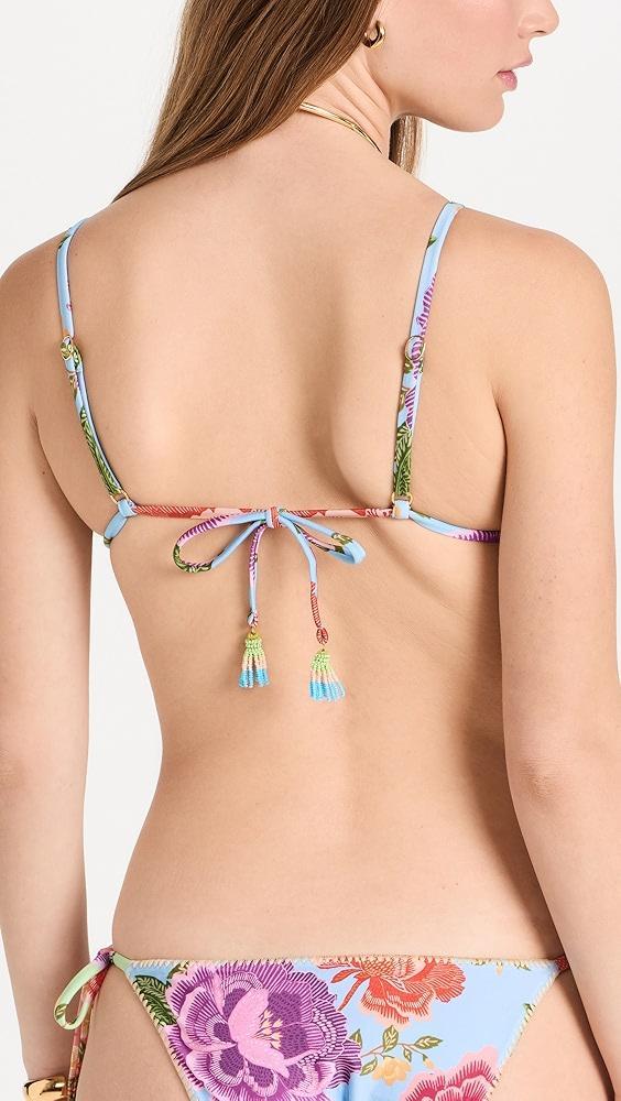 FARM Rio Flower Scarves Tie Side Bikini Top | Shopbop Product Image