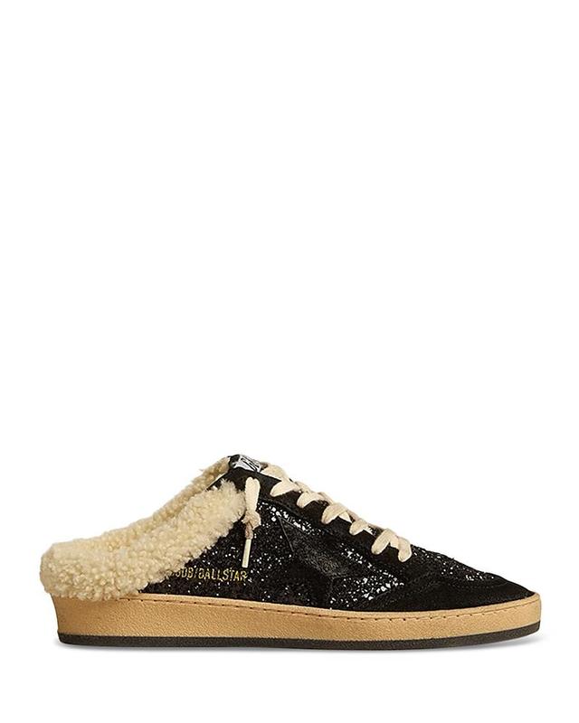 Golden Goose Womens Super-Star Glitter Shearling Mule Sneakers Product Image