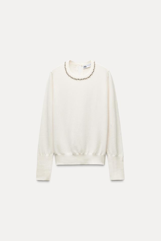 JEWEL COLLAR KNIT SWEATER Product Image