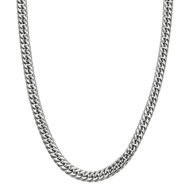 Mens LYNX Stainless Steel 9 mm Gourmet Chain Necklace Gold Tone Product Image