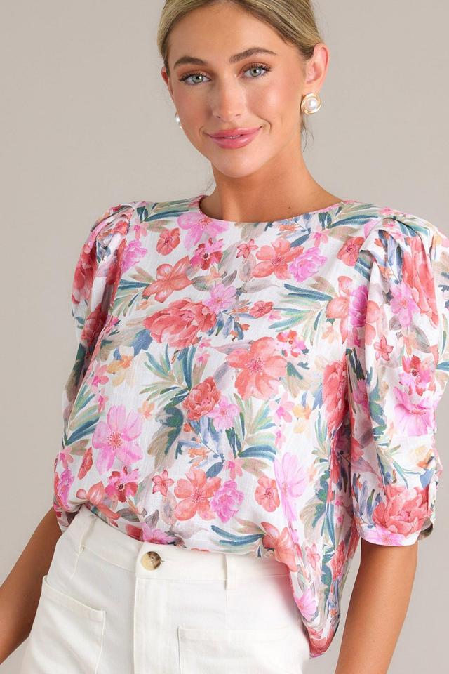 Paradise Bloom Ivory Multi Floral Top Product Image