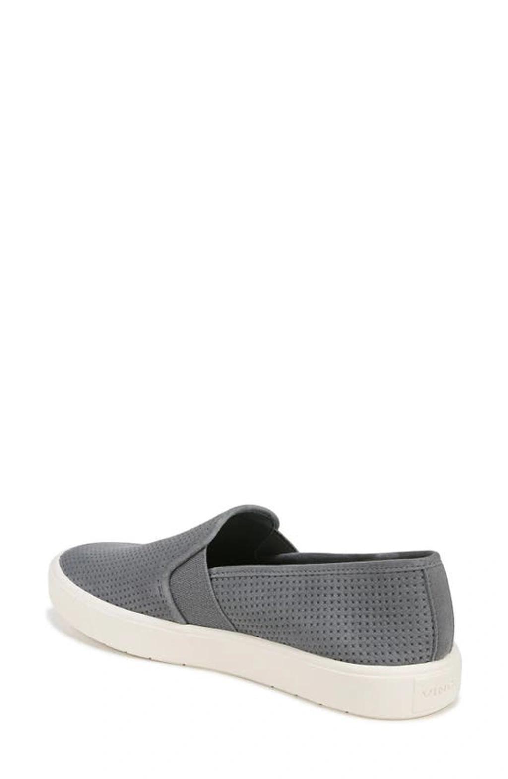 Blair Perforated Suede Slip-on Sneakers In Grey Product Image