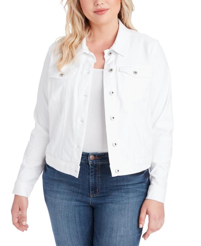 Jessica Simpson Plus Size Pixie Long Sleeve Classic Denim Jacket Product Image