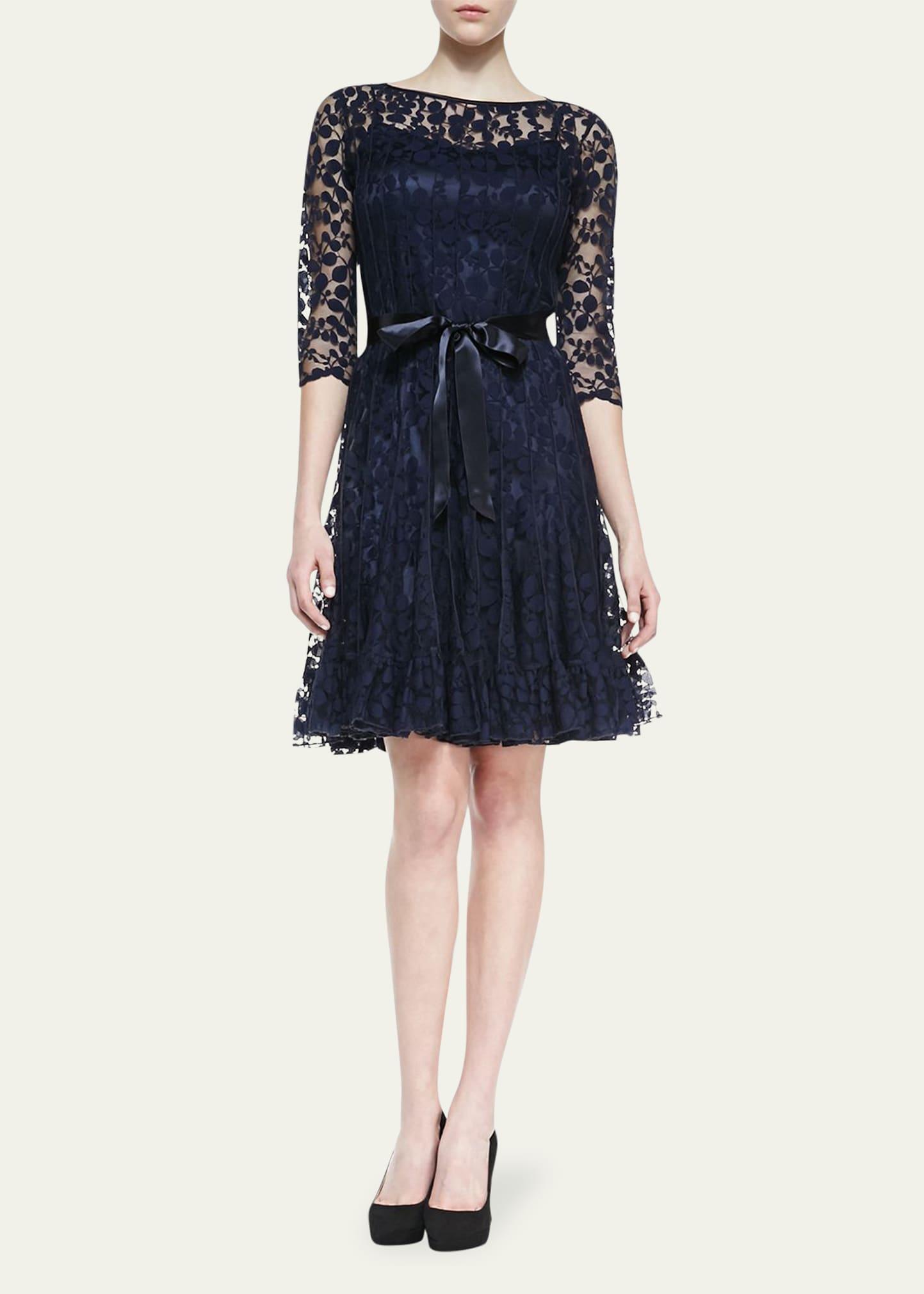 Womens Lace Pintuck Dress Product Image