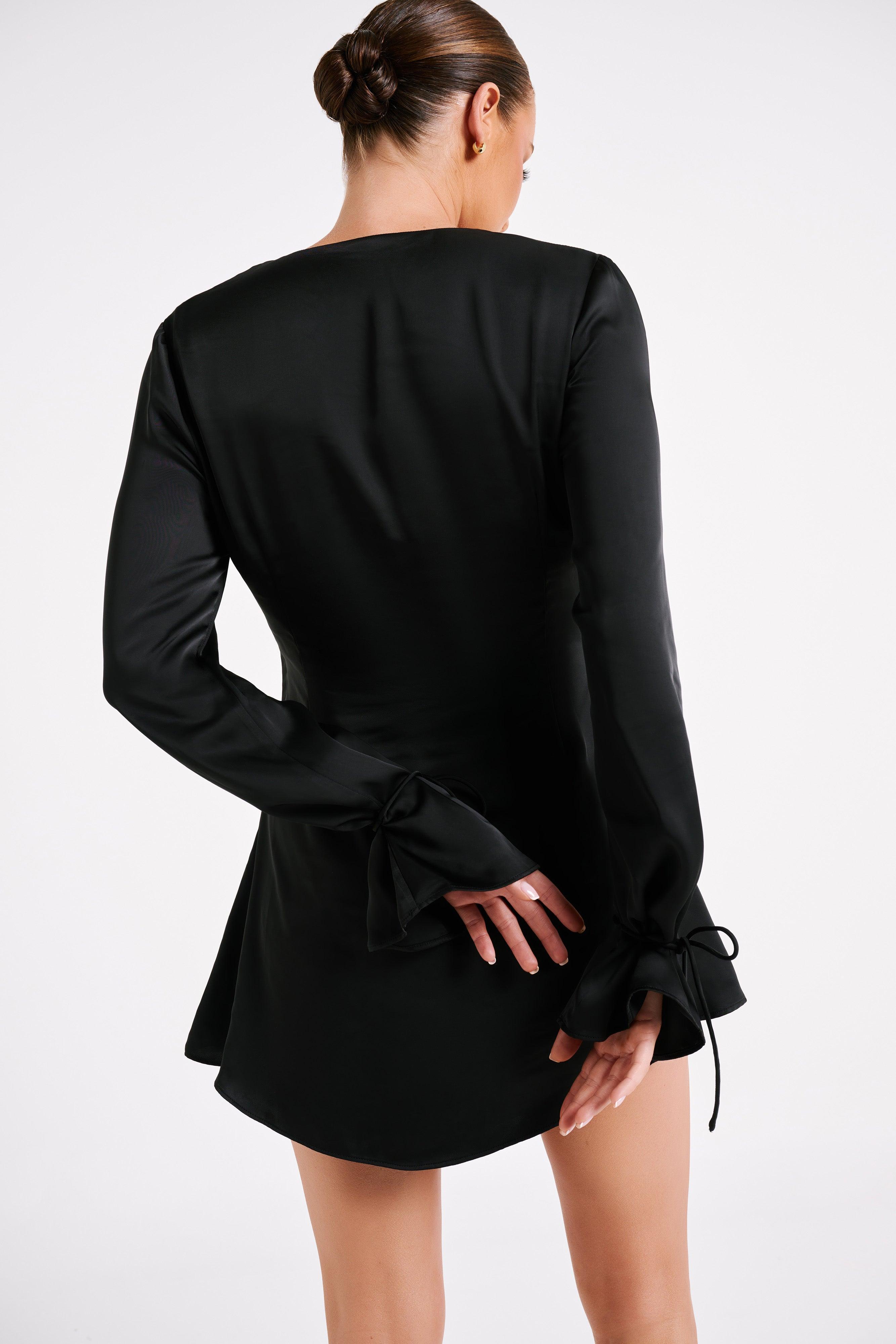 Rosario Long Sleeve Mini Dress - Black Product Image