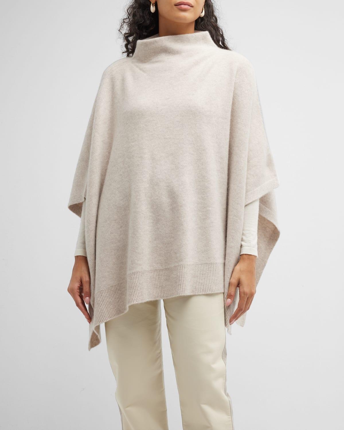 Womens Boiled Cashmere Funnel Neck Poncho Product Image