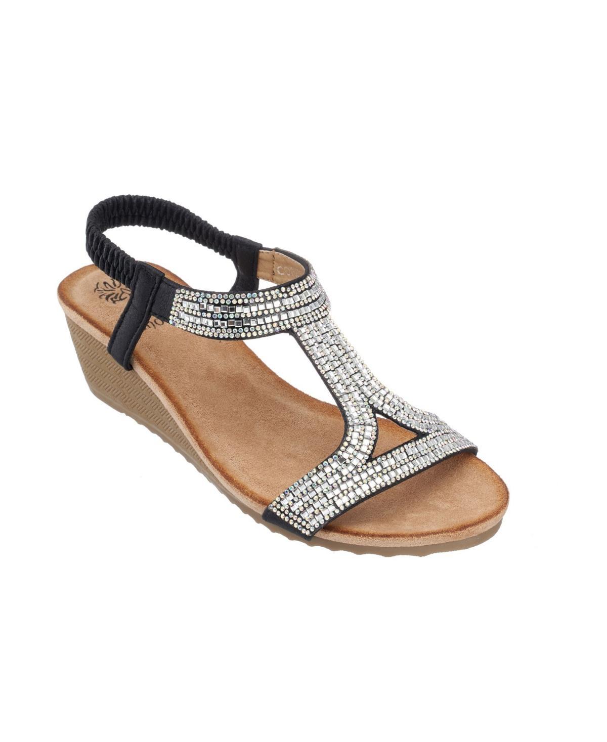 GC Shoes Coretta Wedge Sandal | Womens | Gold Metallic | Size 6 | Sandals | Slingback | Wedge Product Image