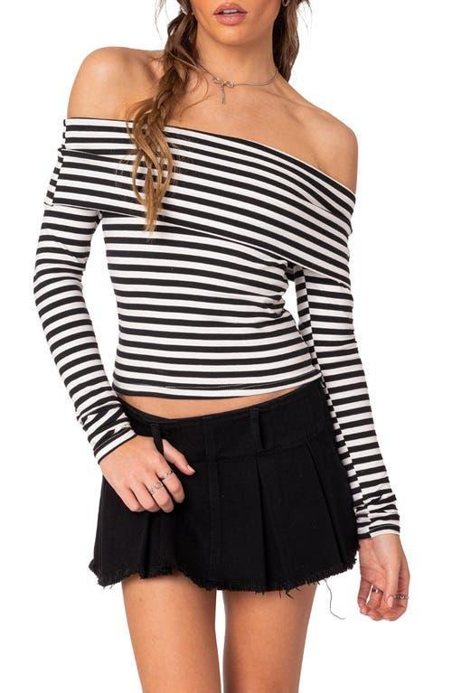 Womens Striped fold over top product image