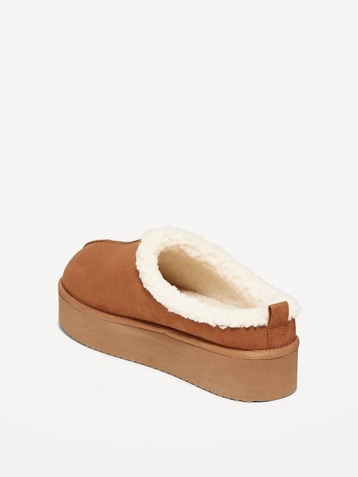 Sherpa-Lined Platform Slippers Product Image