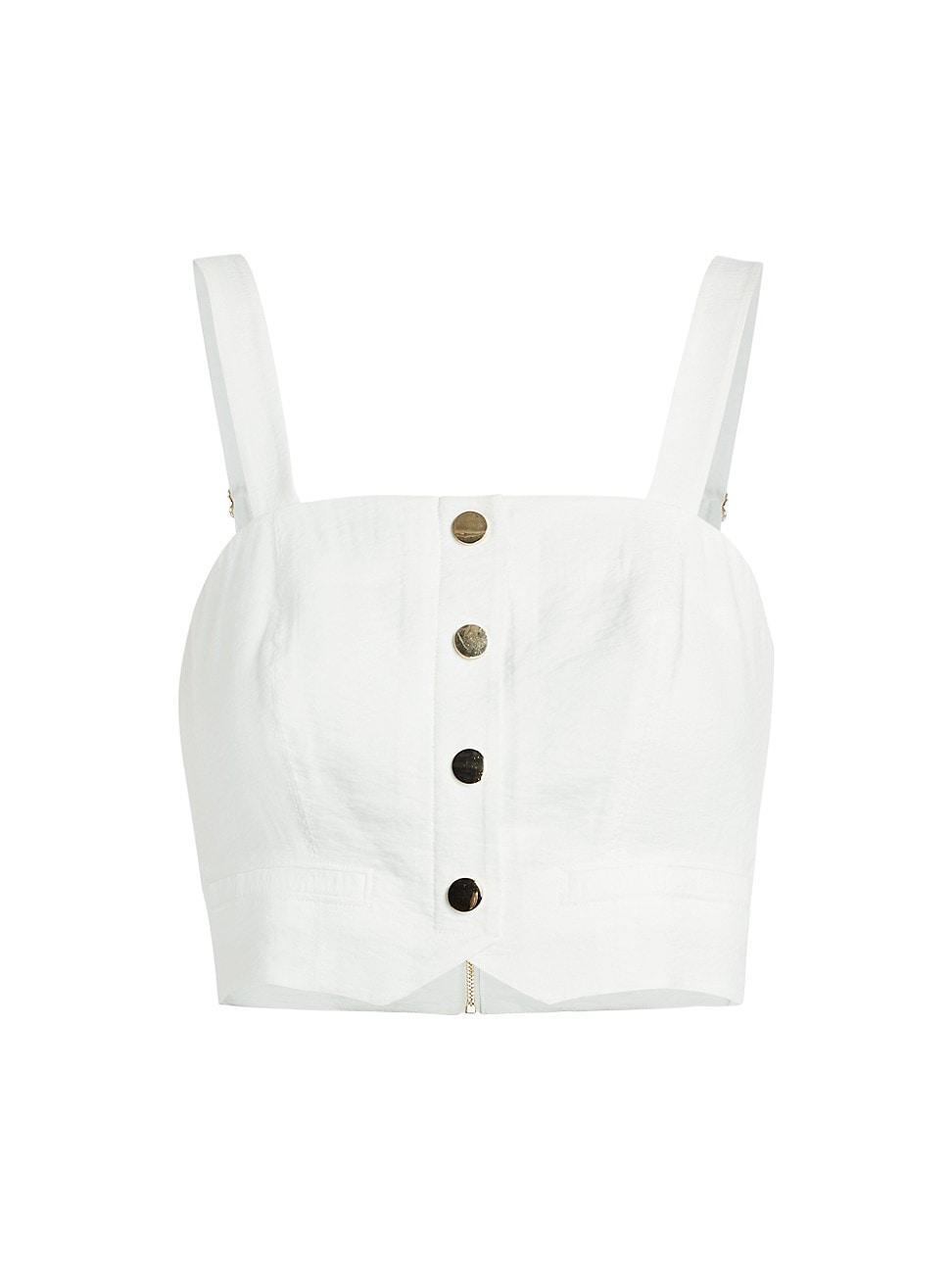 Gabi Button-Front Crop Top Product Image