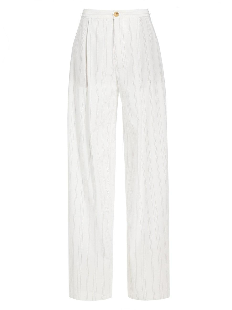 Womens Casual Stripe Pleated Trousers Product Image