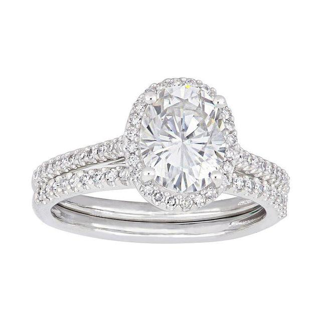 Stella Grace 14k White Gold 1/3 Carat Diamond & Moissanite Bridal Ring Set, Womens Product Image