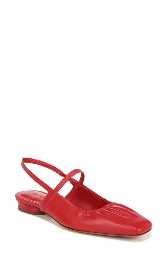 Venice Leather Slingback Ballerina Flats In Crimson Product Image