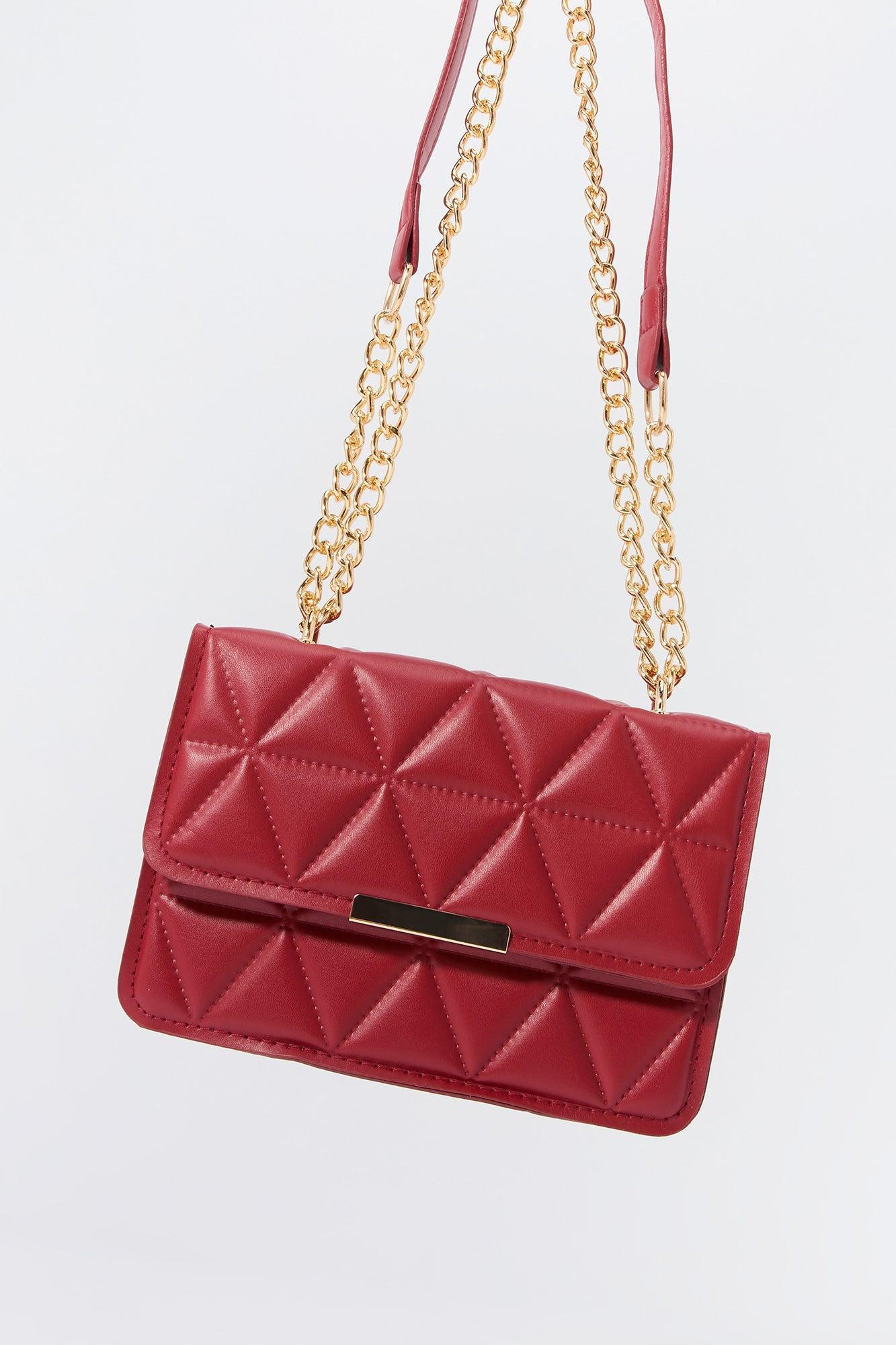 Faux Leather Quilted Crossbody Bag Female Product Image