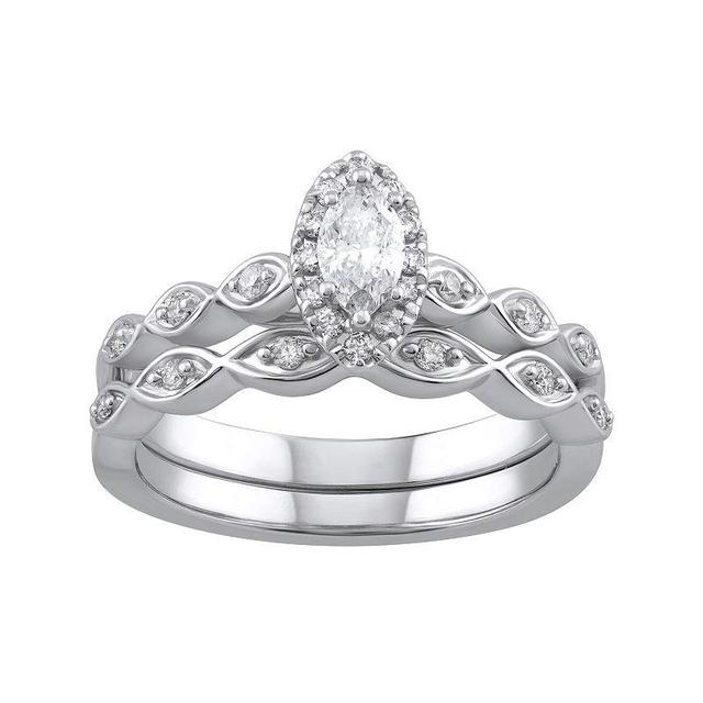 Simply Vera Vera Wang 14k White Gold 1/3 Carat T.W. Diamond Engagement Ring Set, Womens Product Image