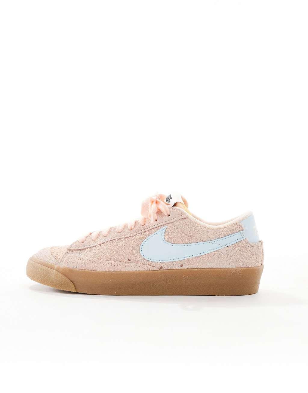 Nike Blazer Low '77 sneakers in pink and blue Product Image