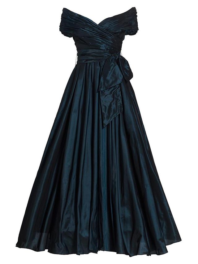 Womens Annabelle Taffeta Off-The-Shoulder Gown Product Image