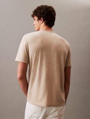 Linen Blend Jersey Crewneck T-Shirt Product Image