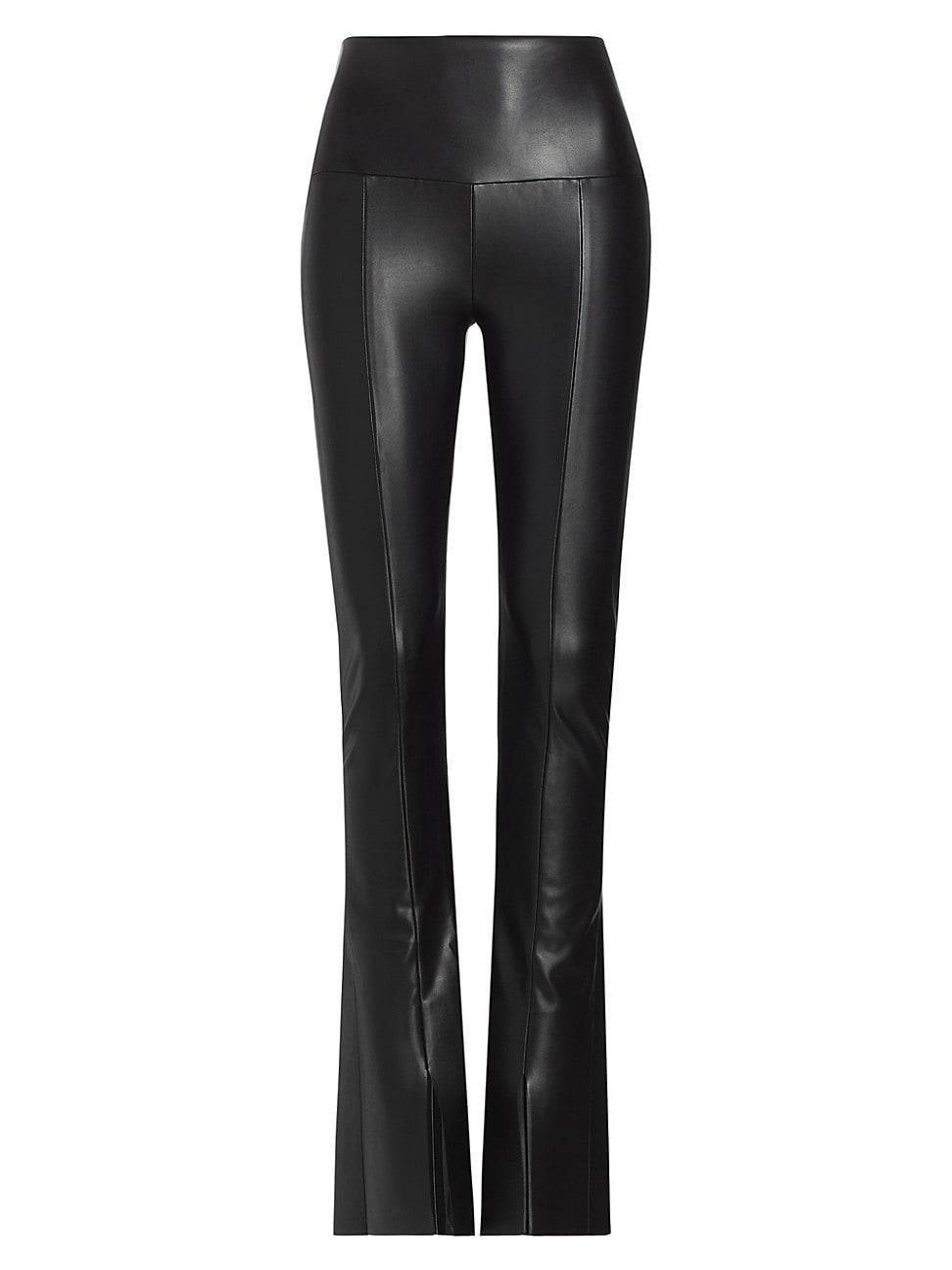 Norma Kamali Spat Split Hem Faux Leather Leggings Product Image