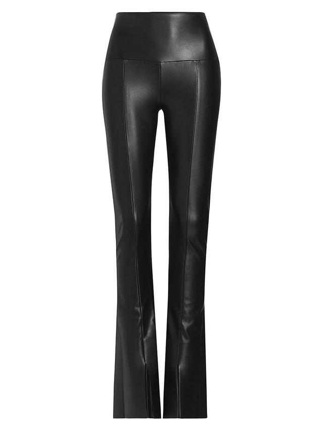 Norma Kamali - Faux-leather Flared Leggings - Womens - Black Product Image