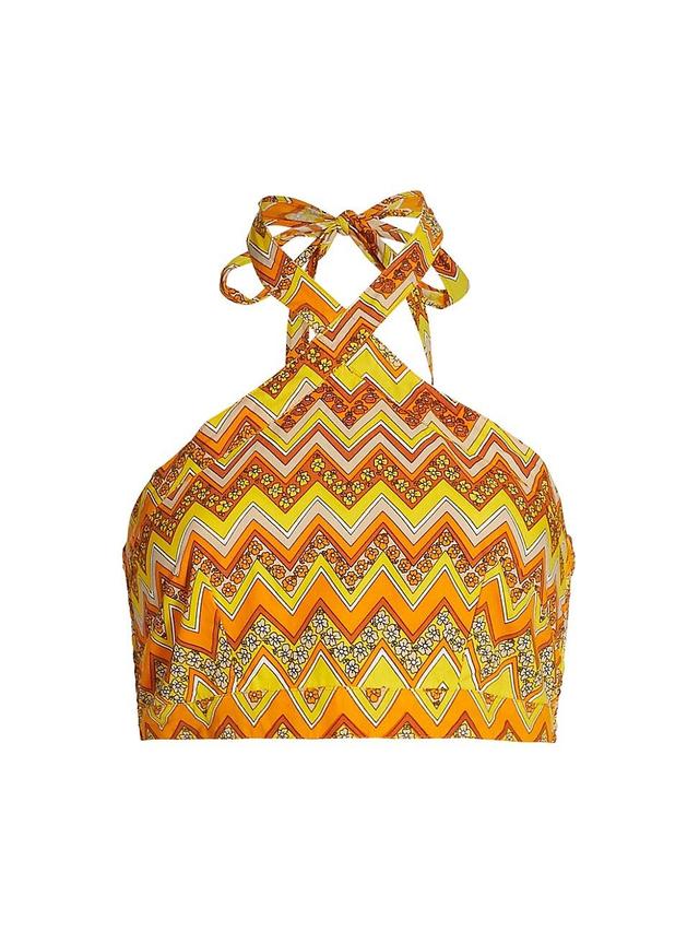 Womens Chevron Cross Body Crop Top Product Image