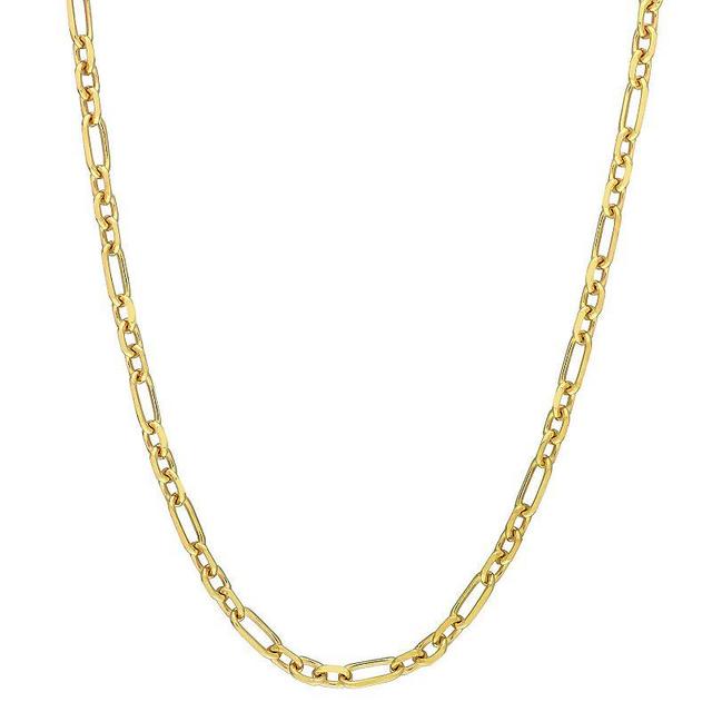 Stella Grace Sterling Silver 6 mm Figaro Chain Necklace, Womens 18k Gold Plated Product Image