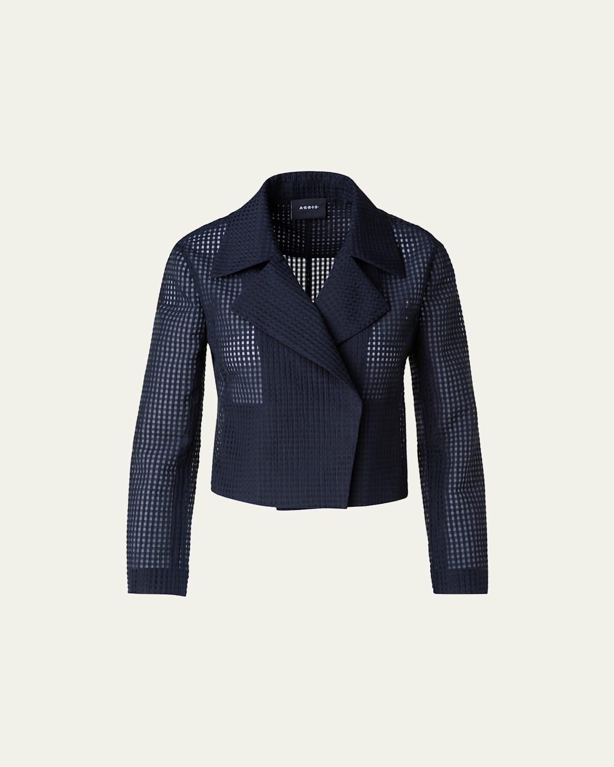 Taylor Short Open-Front Grid Jacket Product Image