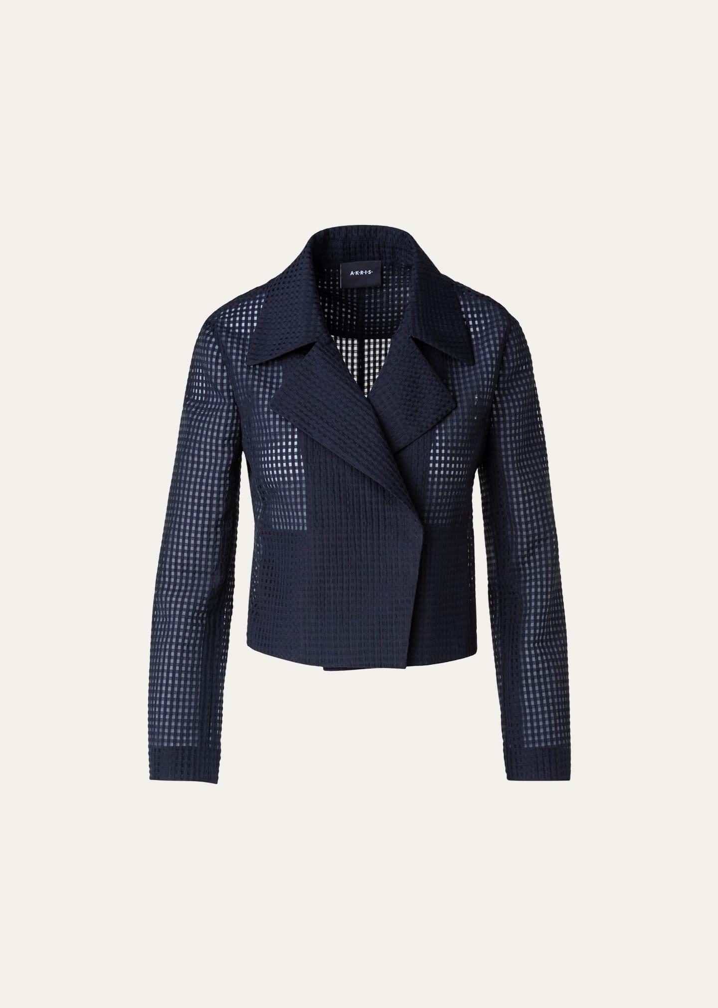 Taylor Short Open-Front Grid Jacket Product Image