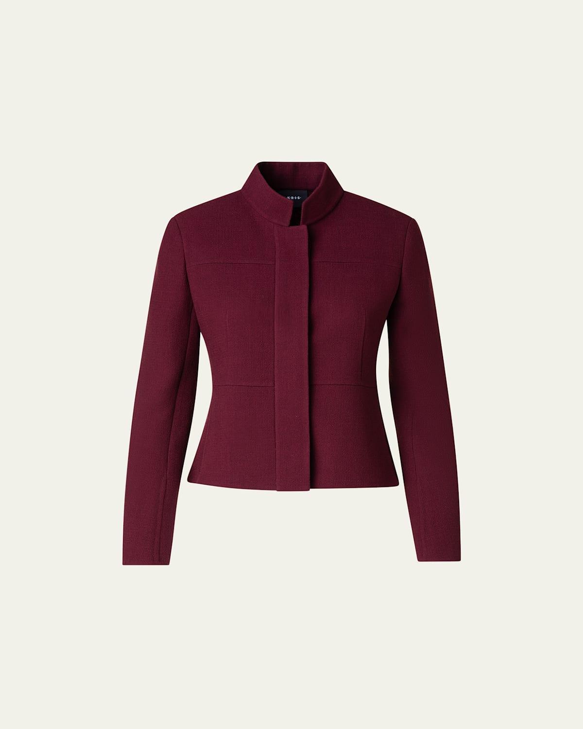 Womens Virgin Wool Crpe Short Jacket Product Image