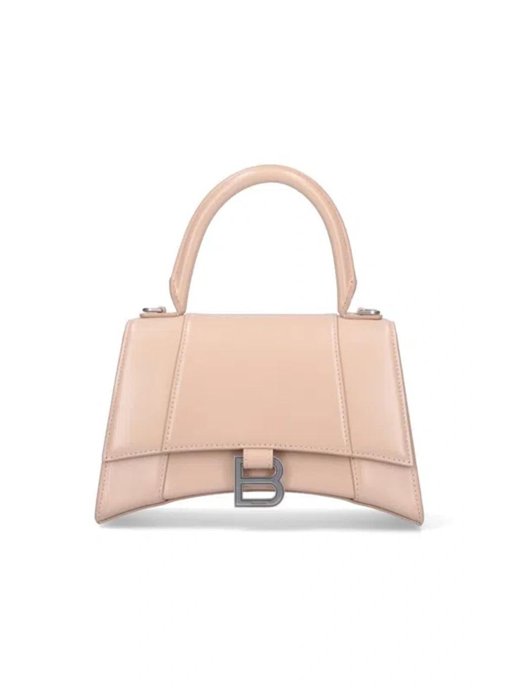 "hourglass" Handbag In Beige Product Image