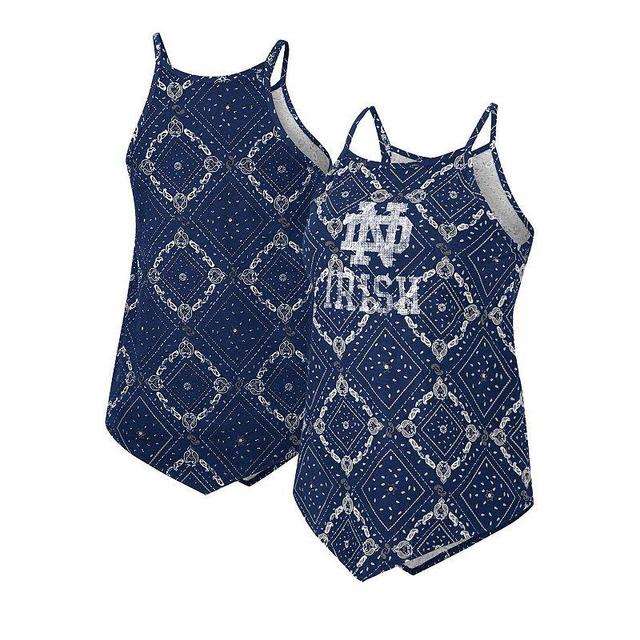 Womens Colosseum x Wrangler Navy Distressed Michigan Wolverines Bandana Tank Top Product Image