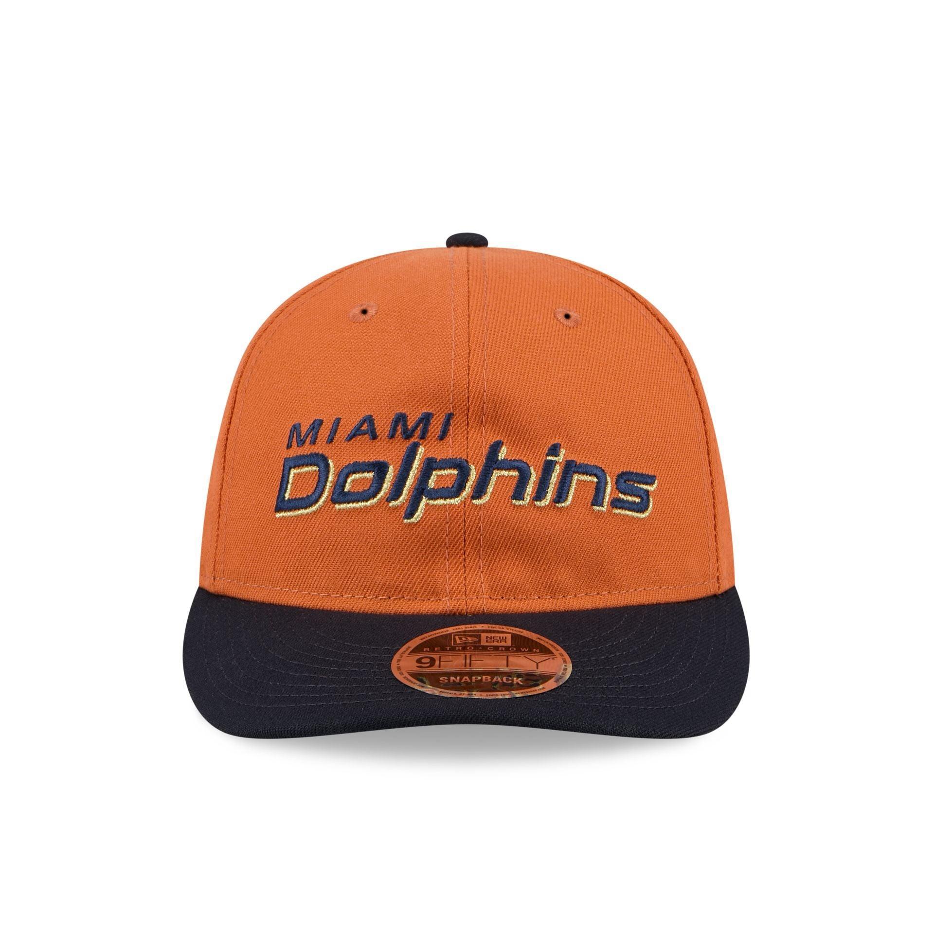 Miami Dolphins Gold Wood Retro Crown 9FIFTY Snapback Hat Male Product Image